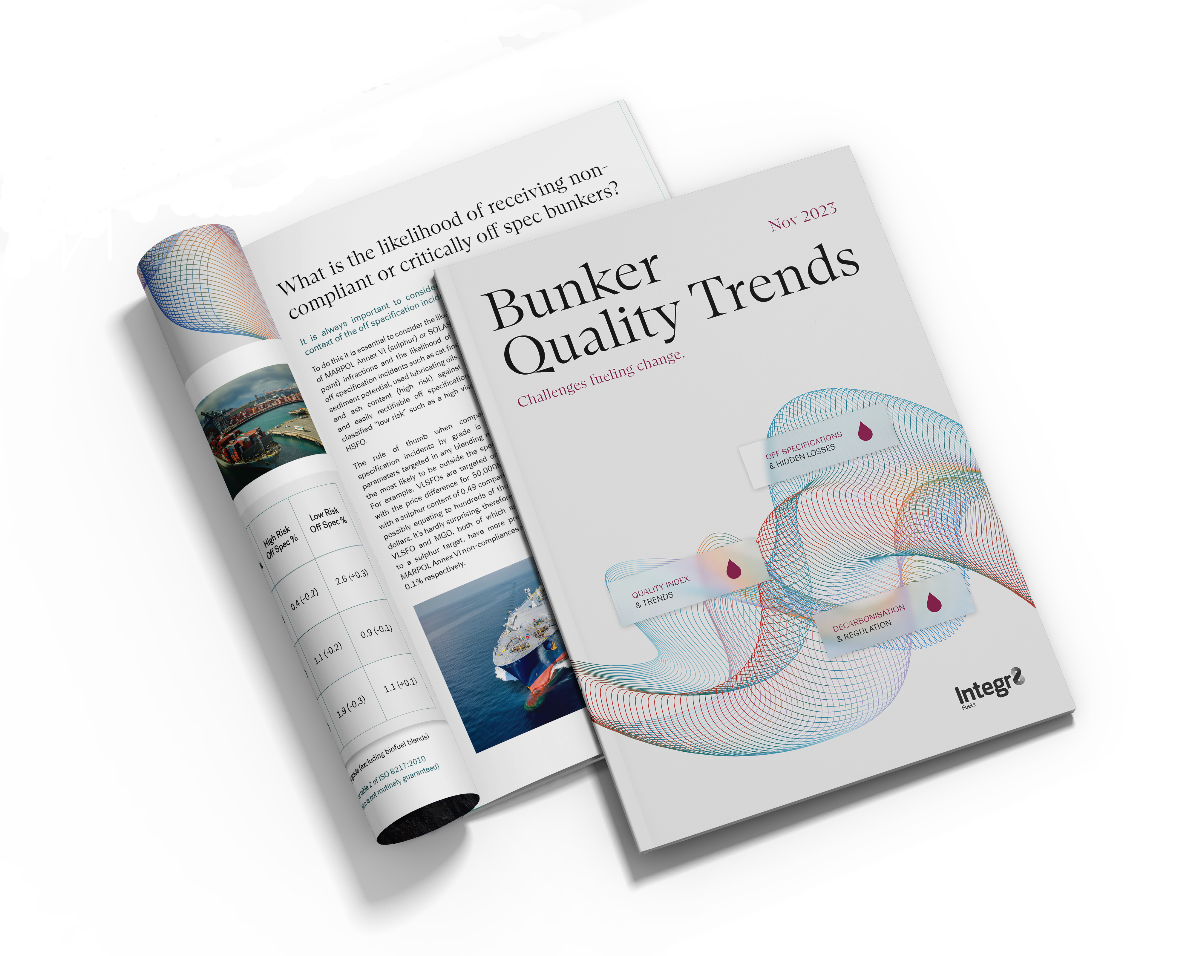 Visual of front cover of the Bunker Quality Trends Report Nov 2023