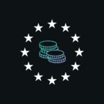 Illustration of EU stars surrounding a stack of coins.